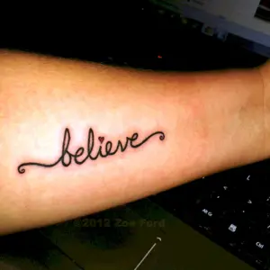 Believe тату на руке