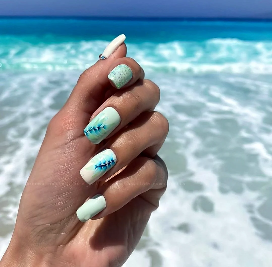 70 Best sea themed nails | Aqua nails, Beach nails, Nail art