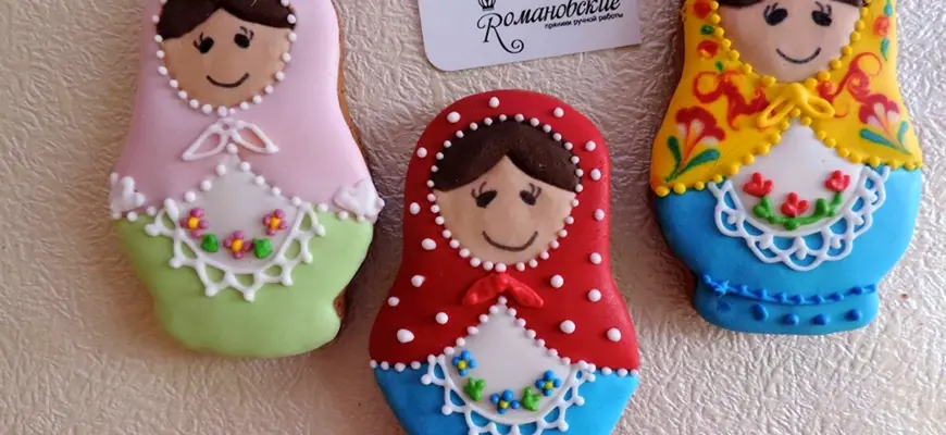 Пряник в виде матрешки
