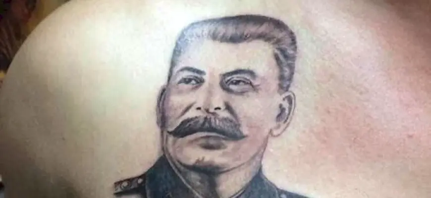 Профиль Ленина и Сталина тату