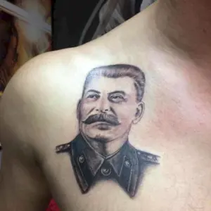 Профиль Ленина и Сталина тату