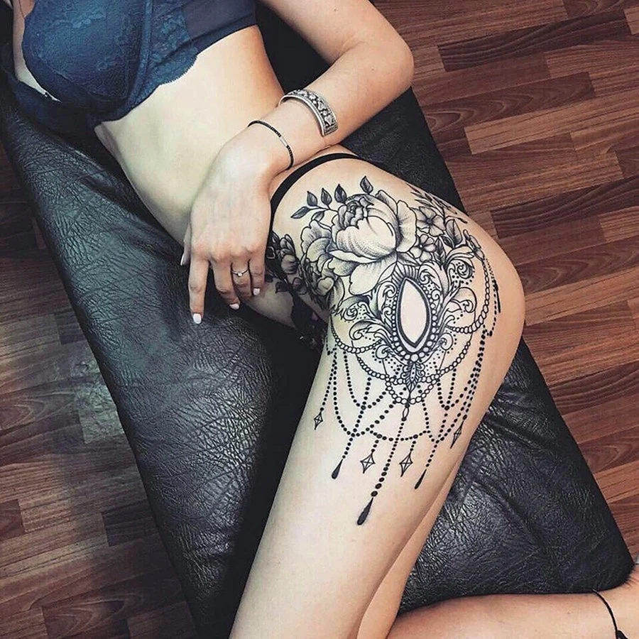 ТАТУ НА БЕДРЕ ДЛЯ ДЕВУШЕК - KOT Tattoo Studio