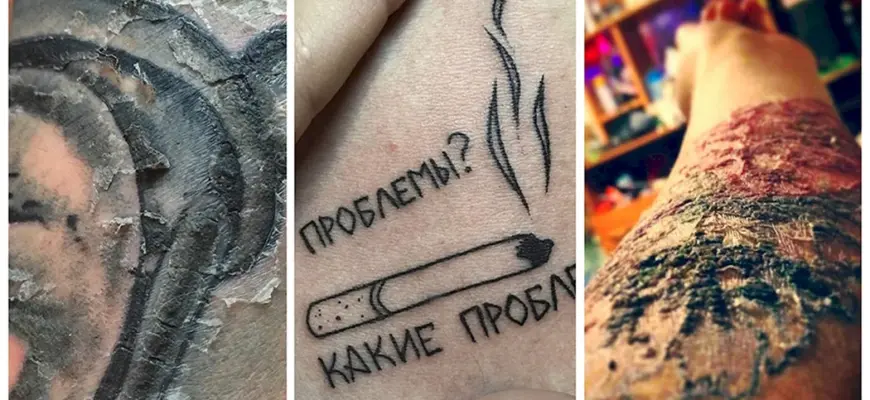 Тату на руке через год