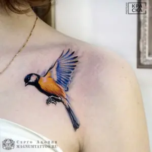 Тату птица синица