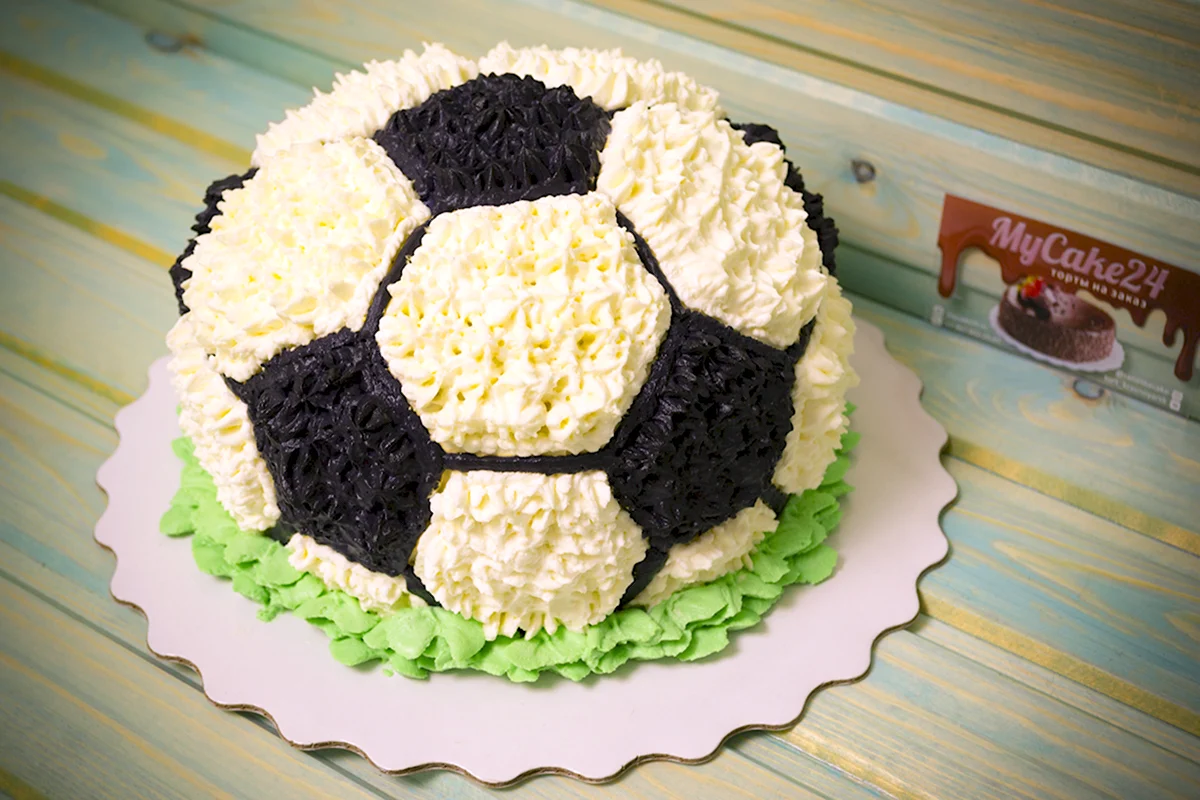 МК торт футбольный мяч -football cake tutorial