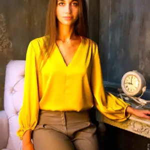 Блузка горчичного цвета