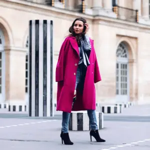 Фуксия пальто Street Style