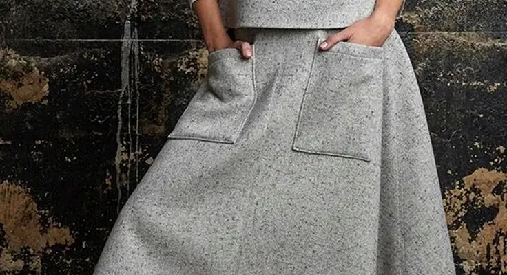 Юбка из пальтовой ткани