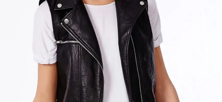 Sleeveless Biker Jacket Black