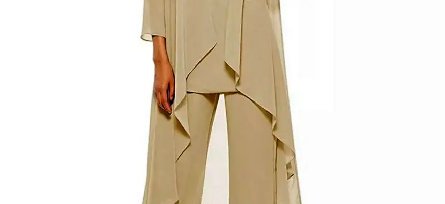 Womens 3-pieces Set mother of Bride Dress outfits Pant Suits Bussiness Elegant Formal Chiffon Plus Size for Formal Wedding