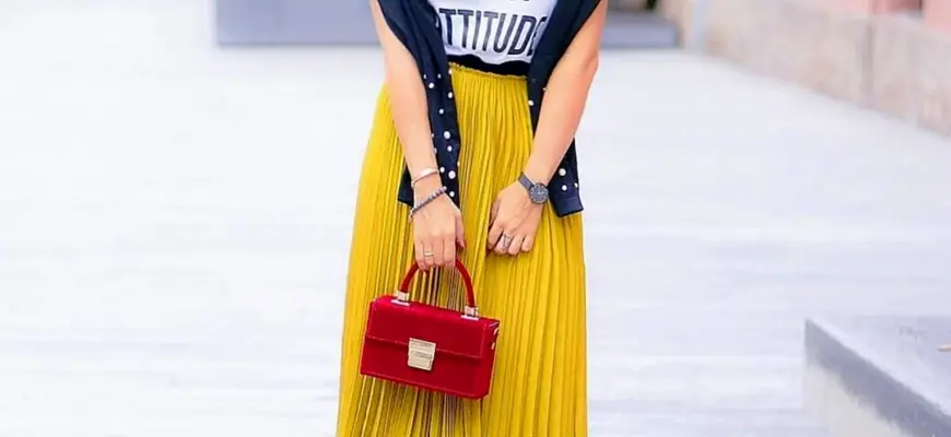 Желтая плиссированная юбка Zara